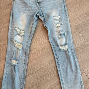 Distressed Light Blue Jeans